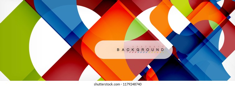 Geometric squares abstract banner. Vector template illustration for business brochure or flyer, presentation and web design layout