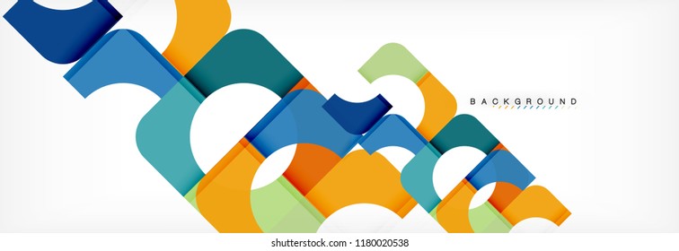 Geometric squares abstract banner. Vector template illustration for business brochure or flyer, presentation and web design layout