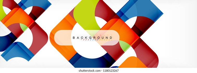 Geometric squares abstract banner. Vector template illustration for business brochure or flyer, presentation and web design layout