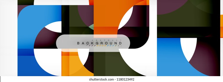 Banner abstracto de cuadrados geométricos. Ilustración de plantilla de vectores para folletos o volantes de negocios, presentación y diseño web