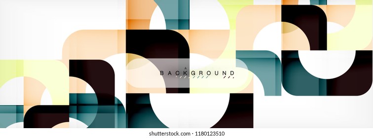 Geometric squares abstract banner. Vector template illustration for business brochure or flyer, presentation and web design layout
