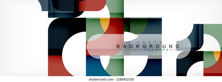 Geometric squares abstract banner. Vector template illustration for business brochure or flyer, presentation and web design layout