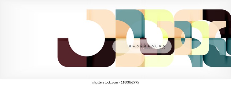 Banner abstracto de cuadrados geométricos. Ilustración de plantilla de vectores para folletos o volantes de negocios, presentación y diseño web