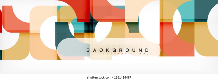 Banner abstracto de cuadrados geométricos. Ilustración de plantilla de vectores para folletos o volantes de negocios, presentación y diseño web