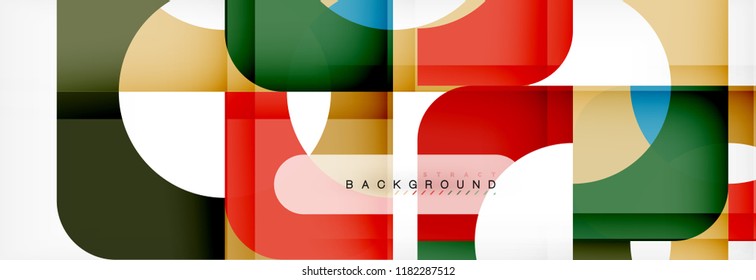 Banner abstracto de cuadrados geométricos. Ilustración de plantilla de vectores para folletos o volantes de negocios, presentación y diseño web