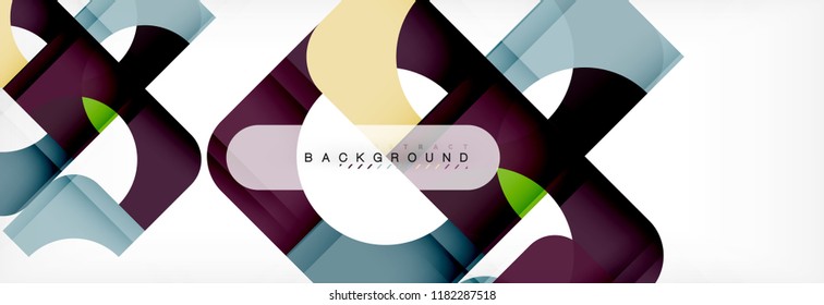 Abstrakter Banner mit geometrischen Quadraten. Vektorgrafik-Vorlagenstudien für Geschäftsbroschüren oder Flyer, Präsentationen und Webdesign-Layout