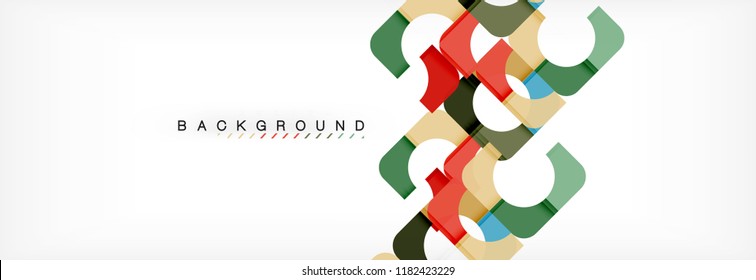 Banner abstracto de cuadrados geométricos. Ilustración de plantilla de vectores para folletos o volantes de negocios, presentación y diseño web