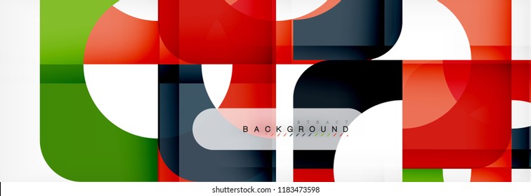 Abstrakter Banner mit geometrischen Quadraten. Vektorgrafik-Vorlagenstudien für Geschäftsbroschüren oder Flyer, Präsentationen und Webdesign-Layout