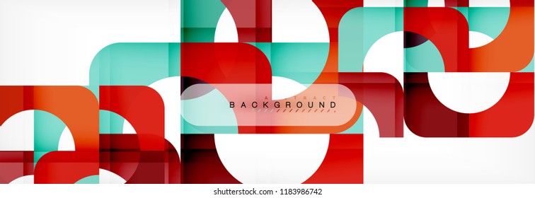 Geometric squares abstract banner. Vector template illustration for business brochure or flyer, presentation and web design layout