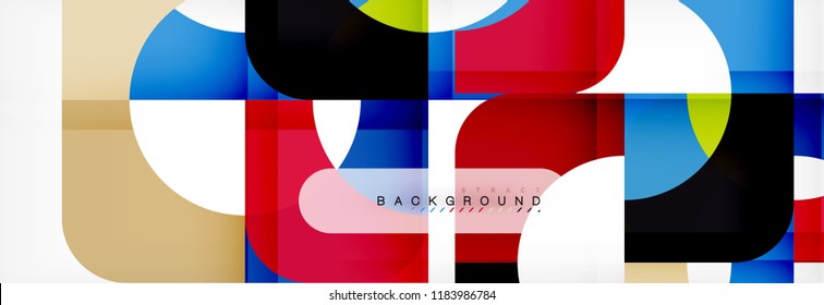 Abstrakter Banner mit geometrischen Quadraten. Vektorgrafik-Vorlagenstudien für Geschäftsbroschüren oder Flyer, Präsentationen und Webdesign-Layout