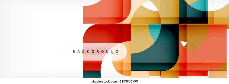Abstrakter Banner mit geometrischen Quadraten. Vektorgrafik-Vorlagenstudien für Geschäftsbroschüren oder Flyer, Präsentationen und Webdesign-Layout