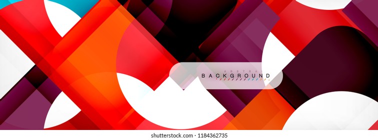 Banner abstracto de cuadrados geométricos. Ilustración de plantilla de vectores para folletos o volantes de negocios, presentación y diseño web