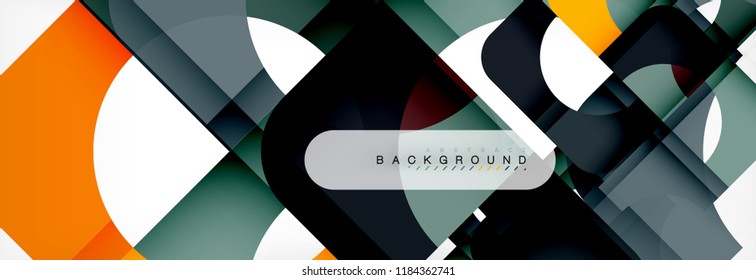 Geometric squares abstract banner. Vector template illustration for business brochure or flyer, presentation and web design layout
