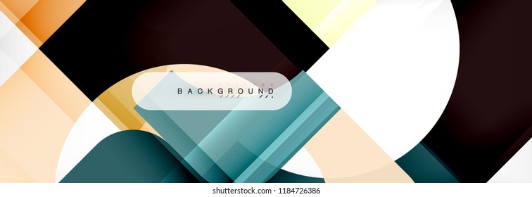 Banner abstracto de cuadrados geométricos. Ilustración de plantilla de vectores para folletos o volantes de negocios, presentación y diseño web