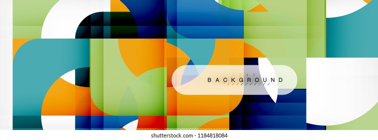 Banner abstracto de cuadrados geométricos. Ilustración de plantilla de vectores para folletos o volantes de negocios, presentación y diseño web