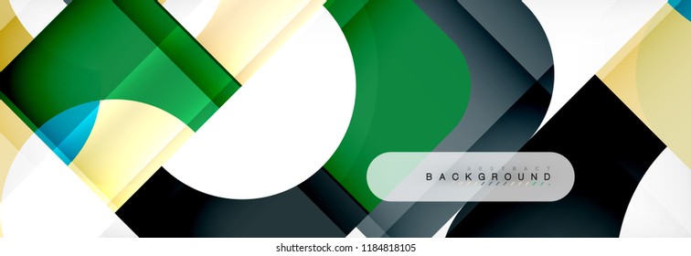 Geometric squares abstract banner. Vector template illustration for business brochure or flyer, presentation and web design layout