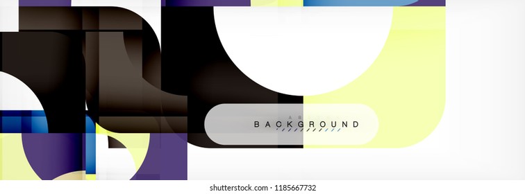 Banner abstracto de cuadrados geométricos. Ilustración de plantilla de vectores para folletos o volantes de negocios, presentación y diseño web