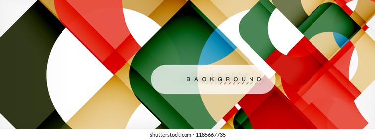 Banner abstracto de cuadrados geométricos. Ilustración de plantilla de vectores para folletos o volantes de negocios, presentación y diseño web
