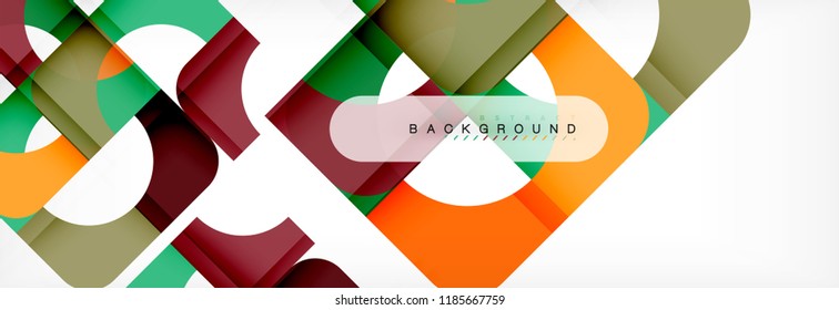 Banner abstracto de cuadrados geométricos. Ilustración de plantilla de vectores para folletos o volantes de negocios, presentación y diseño web