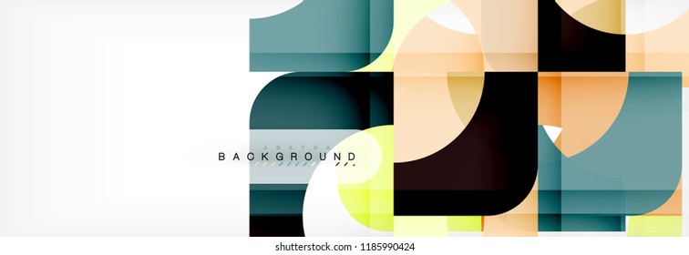 Geometric squares abstract banner. Vector template illustration for business brochure or flyer, presentation and web design layout