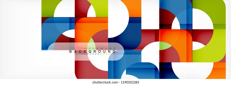 Geometric squares abstract banner. Vector template illustration for business brochure or flyer, presentation and web design layout