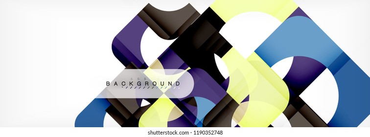 Geometric squares abstract banner. Vector template illustration for business brochure or flyer, presentation and web design layout
