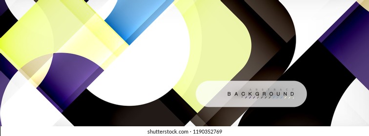 Banner abstracto de cuadrados geométricos. Ilustración de plantilla de vectores para folletos o volantes de negocios, presentación y diseño web