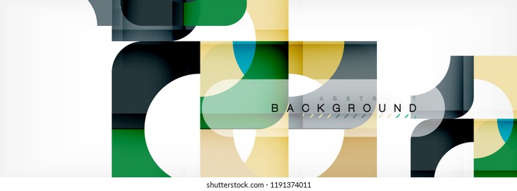 Abstrakter Banner mit geometrischen Quadraten. Vektorgrafik-Vorlagenstudien für Geschäftsbroschüren oder Flyer, Präsentationen und Webdesign-Layout