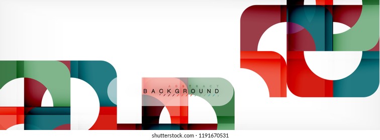 Geometric squares abstract banner. Vector template illustration for business brochure or flyer, presentation and web design layout
