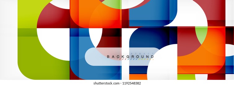 Geometric squares abstract banner. Vector template illustration for business brochure or flyer, presentation and web design layout