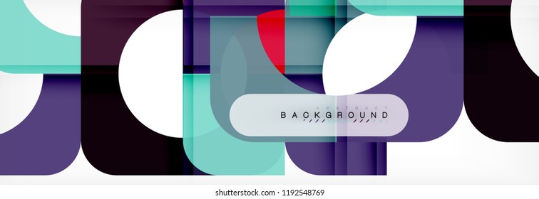 Banner abstracto de cuadrados geométricos. Ilustración de plantilla de vectores para folletos o volantes de negocios, presentación y diseño web