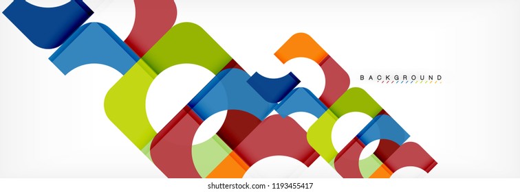Banner abstracto de cuadrados geométricos. Ilustración de plantilla de vectores para folletos o volantes de negocios, presentación y diseño web