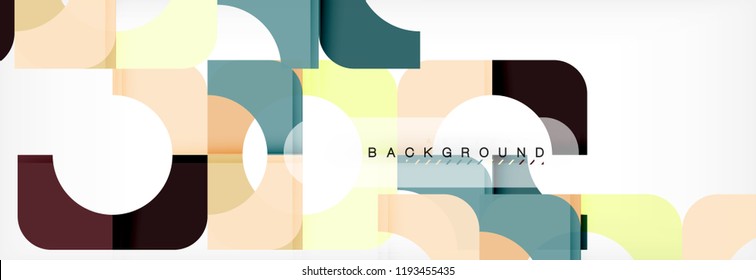 Banner abstracto de cuadrados geométricos. Ilustración de plantilla de vectores para folletos o volantes de negocios, presentación y diseño web