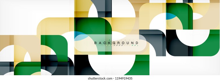 Geometric squares abstract banner. Vector template illustration for business brochure or flyer, presentation and web design layout