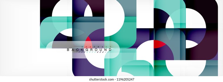 Abstrakter Banner mit geometrischen Quadraten. Vektorgrafik-Vorlagenstudien für Geschäftsbroschüren oder Flyer, Präsentationen und Webdesign-Layout