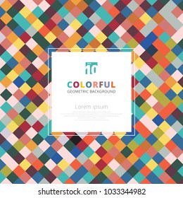 Geometric squares abstract pattern colorful with copy space. Vector illustration