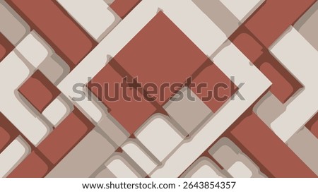 Geometric squares intersect creating layered abstract composition design background neutral