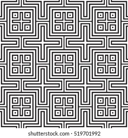 Geometric Squares seamless ornament. Abstract background. Vector Illustration