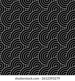 Geometric Squiggles Decorative seamless pattern. Repeating background. Tileable wallpaper print.