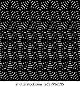 Geometric Squiggles Decorative seamless pattern. Repeating background. Tileable wallpaper print.
