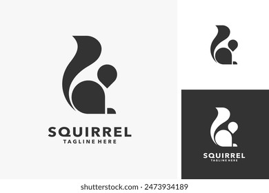 Geometric squirrel animal logo design