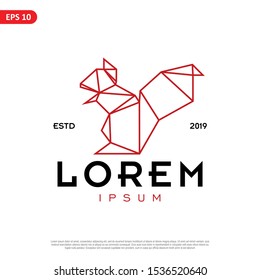 Geometric squirrel logo. simple and modern icon, template design