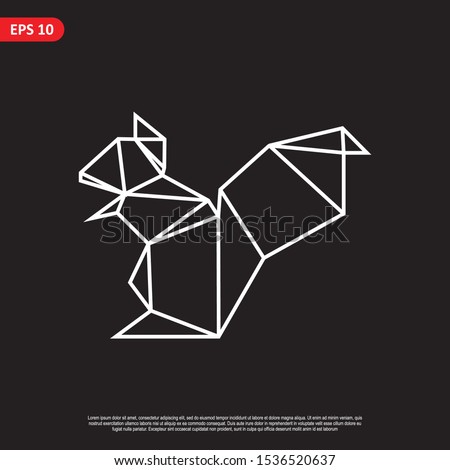Geometric squirrel logo. simple and modern icon, template design