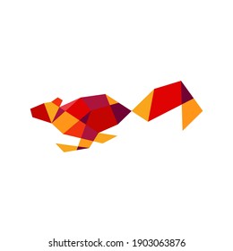 geometric squirrel polygonal technology connection logo vector icon illustration