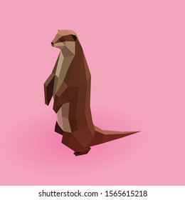 Geometric squirrel. Simple and modern icon, origami.