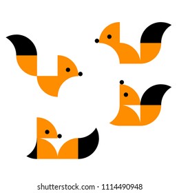 Geometric squirrels. Vector illustration.