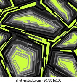 Geometric srtiped camouflage seamless pattern. Abstract modern digital urban ornament. Vector background.