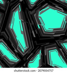 Geometric srtiped camouflage seamless pattern. Abstract modern digital urban ornament. Vector background.