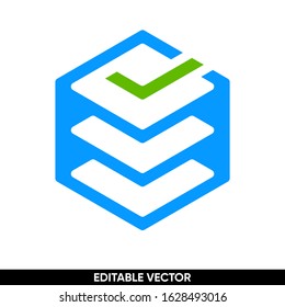 geometric stack logo flat design