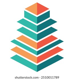 Geometric Stacked Rectangles with Modern Font - Vector Design